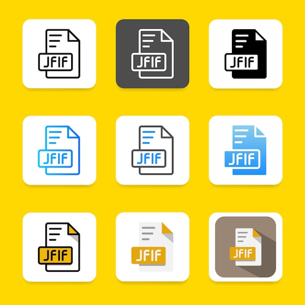 Setzen Sie jfif-Dokument-Symbole für Websites, Benutzeroberfläche und Schnittstelle