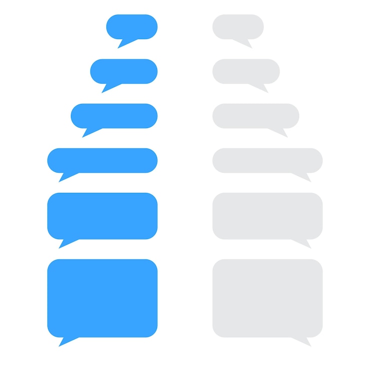 Vektor setzen sie symbole für nachrichten-dialoge social media-kommunikationsfenster vektor