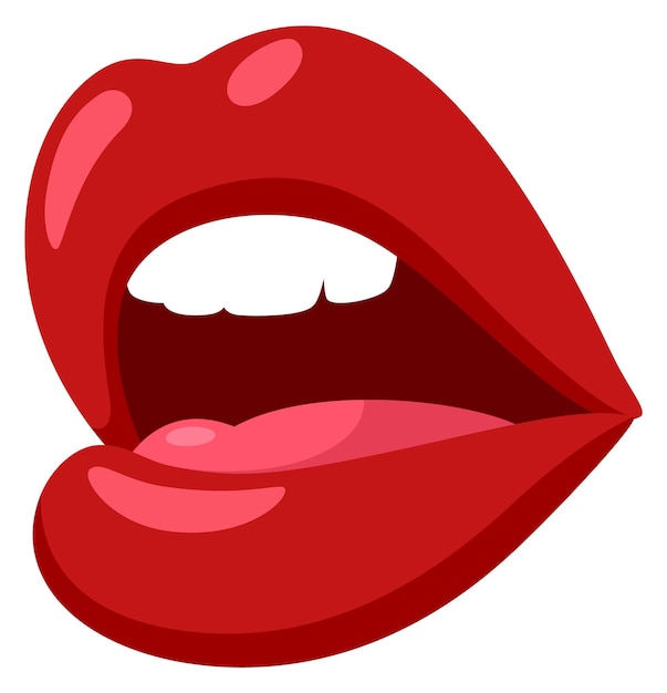 Sexy Frau Lippen Cartoon-Symbol mit offenem Mund