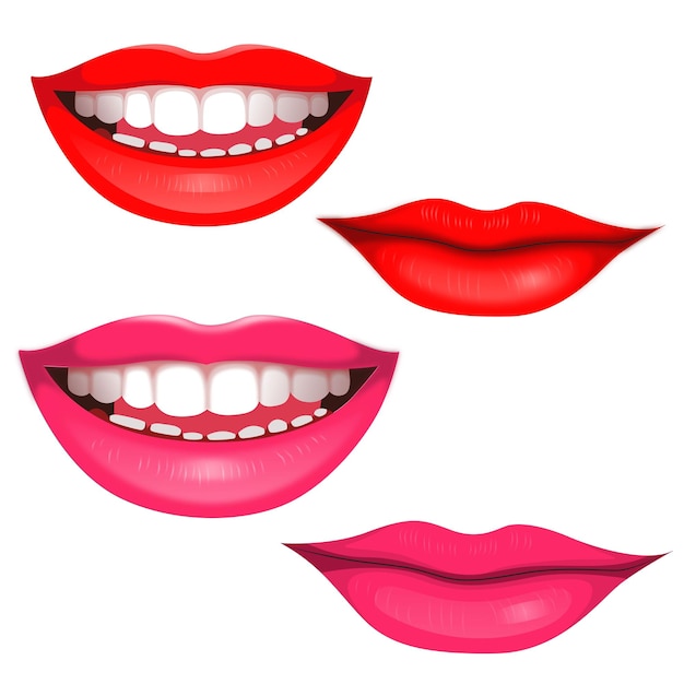 Vektor sexy frauen rote lippen-vektor-illustration