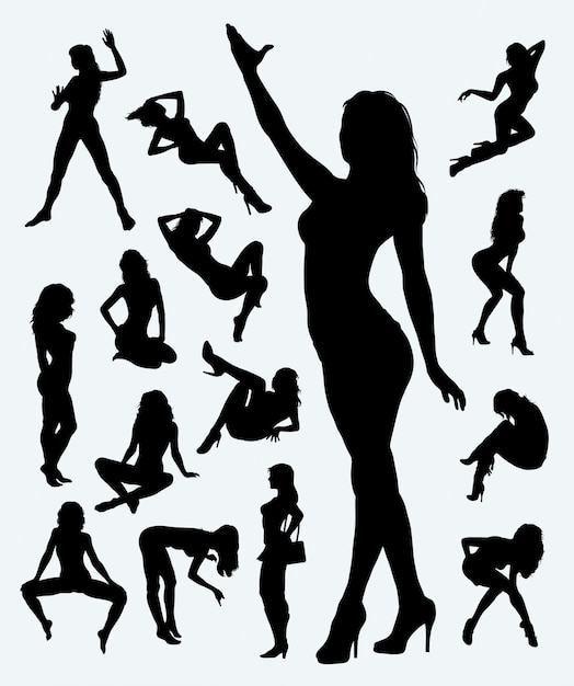 Sexy girl in aktion silhouette