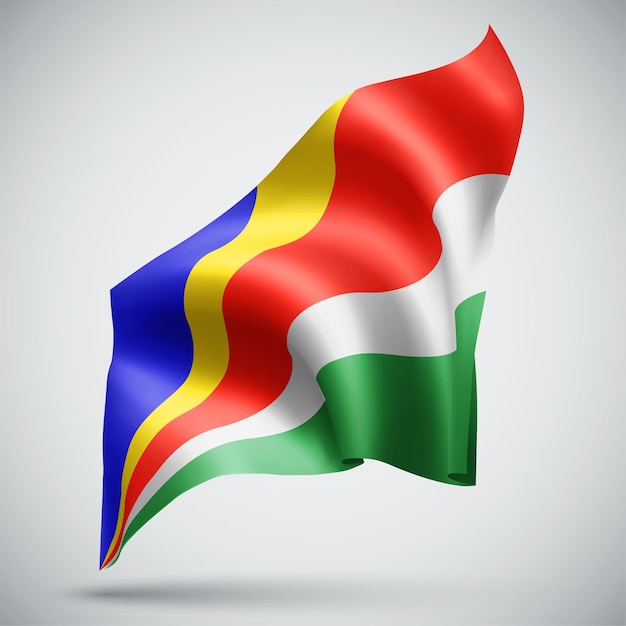 Seychellen, Vektor-3D-Flagge isoliert auf weißem Hintergrund