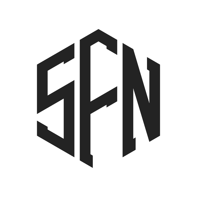 SFN-Logo-Design Anfangsbuchstaben SFN-Monogramm-Logo in sechseckiger Form