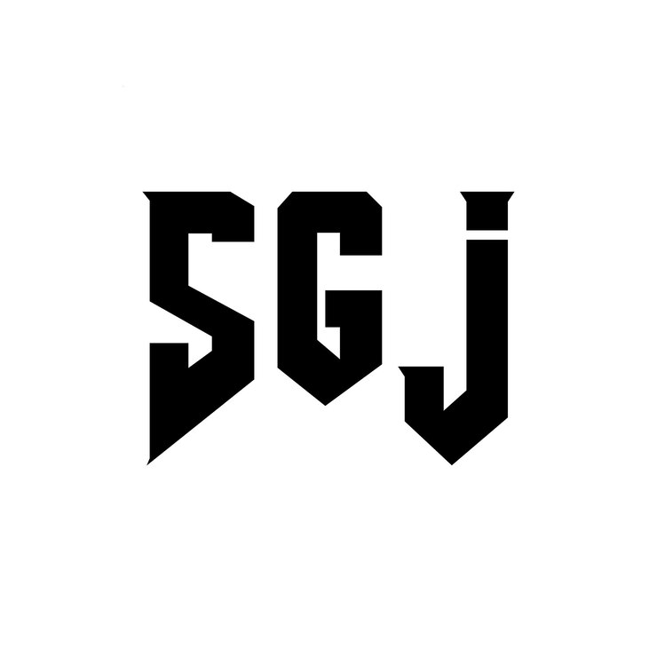 Vektor sgj buchstaben-logo-design für das technologie-unternehmen sgj logo-design schwarz-weiße farbkombination sgj logo sgj vektor sgj design sgj icon sgj alphabet sgj typografie logo-design