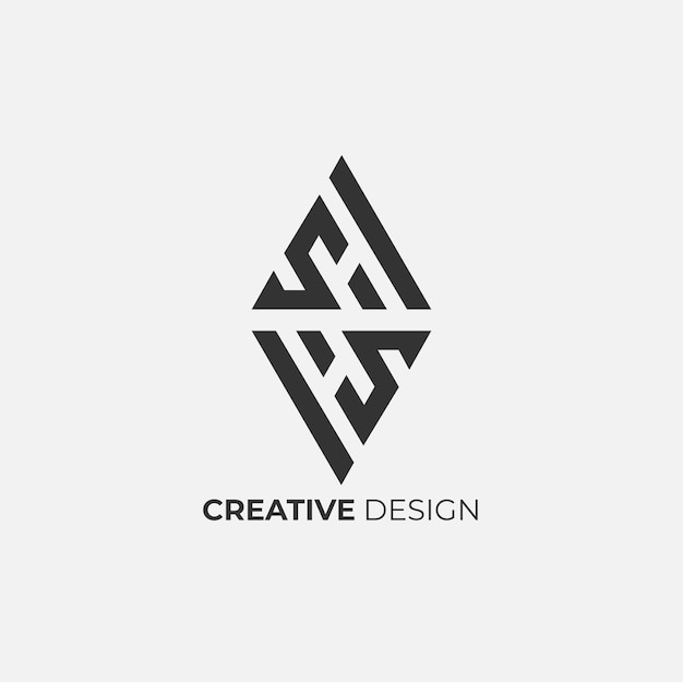 Sh oder hs kreative monogramm-negativraum-logo-idee
