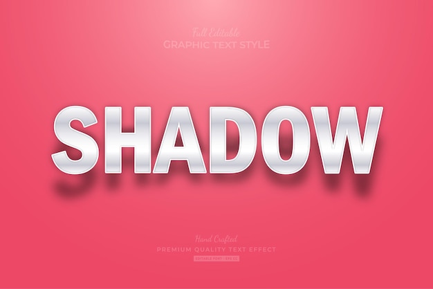 Vektor shadow clean bearbeitbarer texteffekt-schriftstil