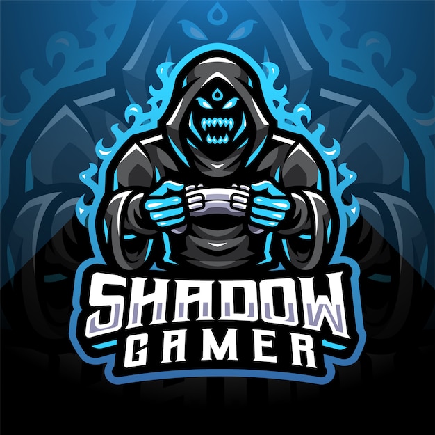 Shadow gamer esport maskottchen logo design