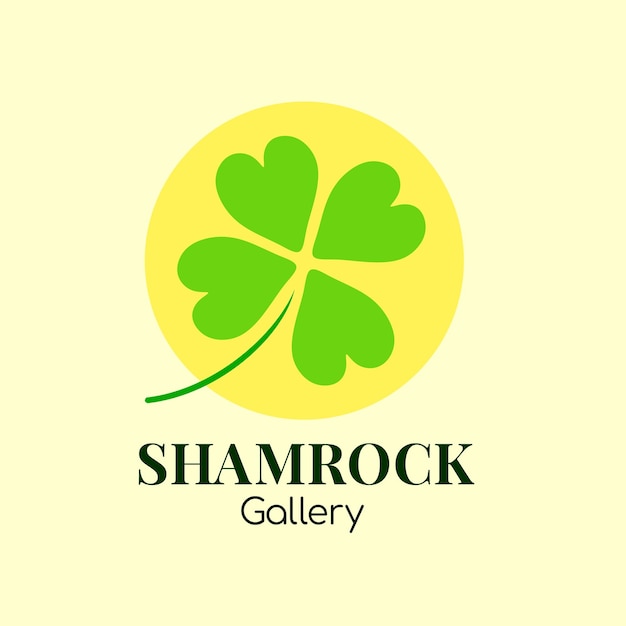 Vektor shamrock-logo-symbol mit gelber und grüner farbe