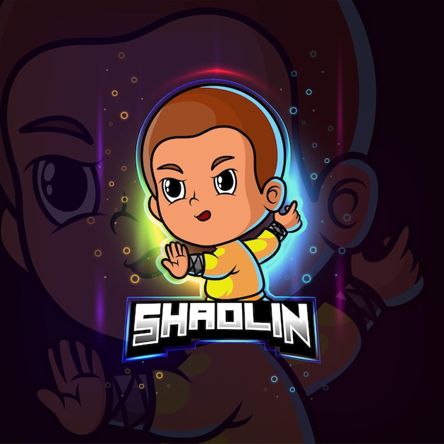 Shaolin maskottchen esport buntes logo