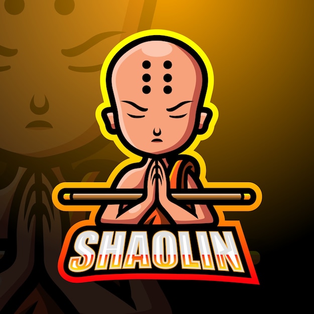Shaolin maskottchen esport illustration