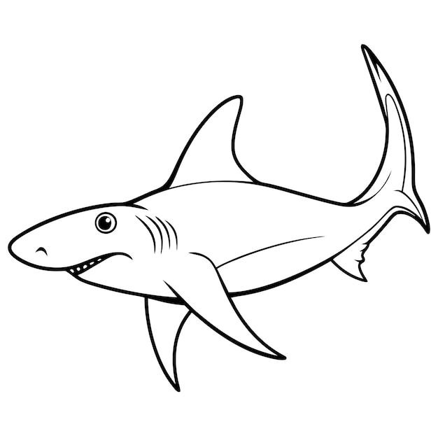 Shark Line Art-Vektor