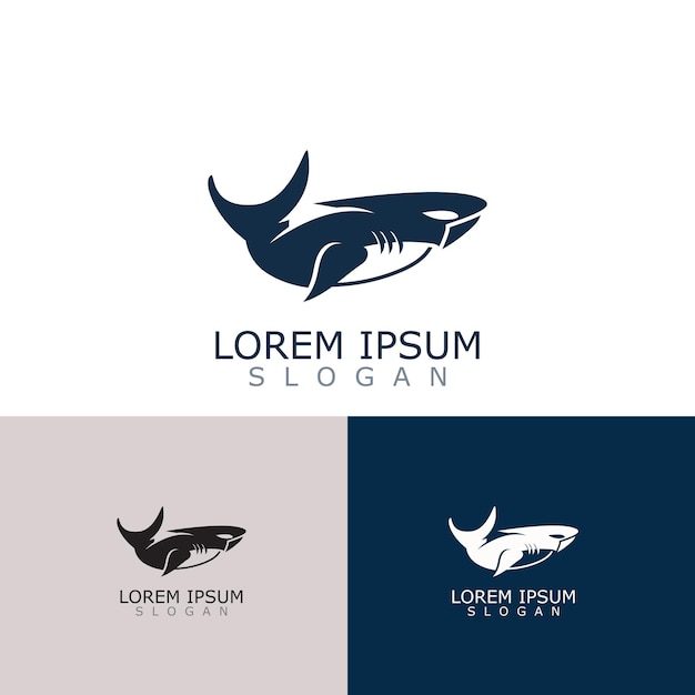 Shark logo tier meer design symbol vektor silhouette vorlage