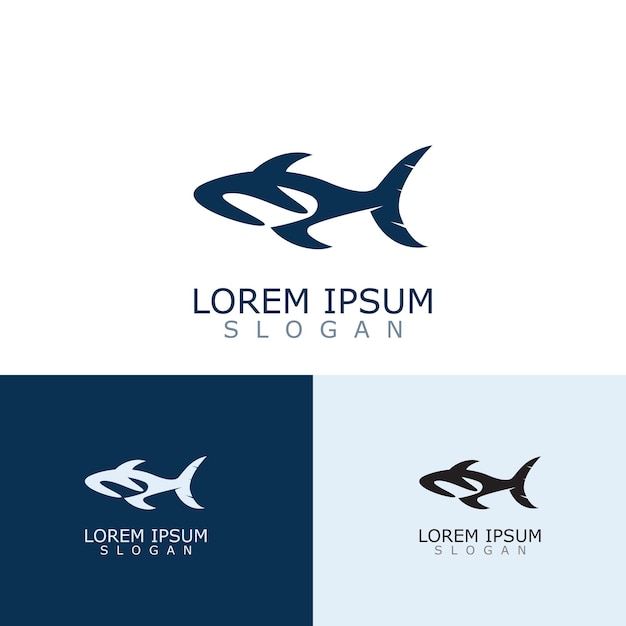 Shark logo tier meer design symbol vektor silhouette vorlage