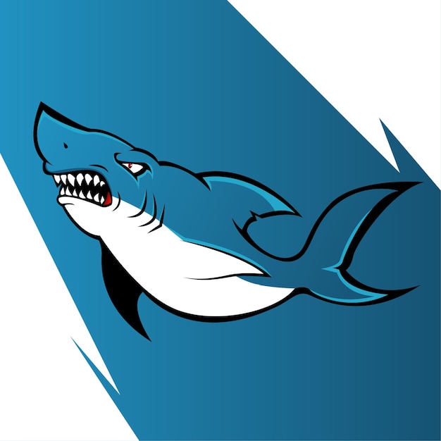 Shark maskottchen esport logo illustration