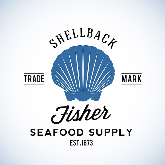 Shellback fisher seafood supply retro logo vorlage