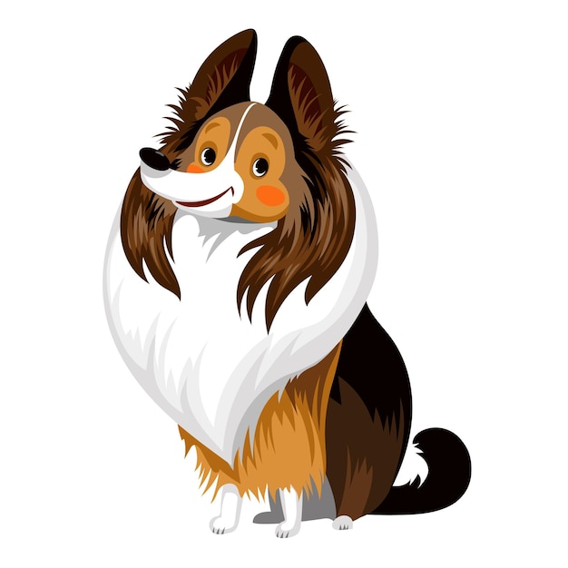 Shetland Sheepdog Vektor lustiger Cartoon-Hundecollie