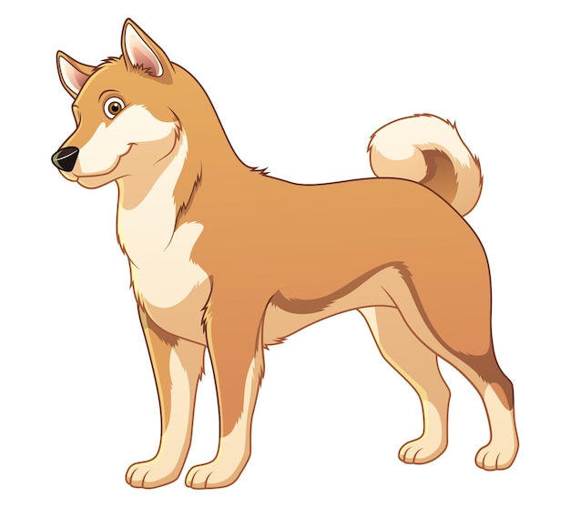 Shiba Inu Hund Cartoon Tier Illustration