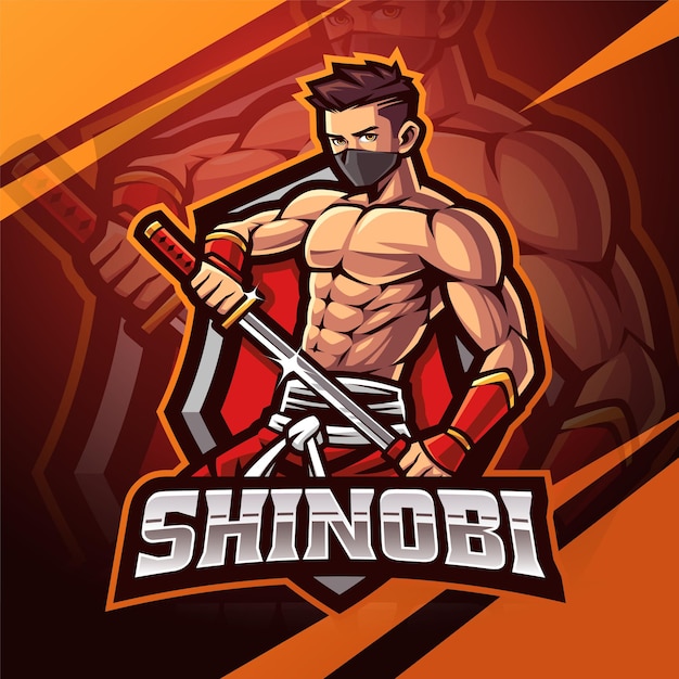 Vektor shinobi esports maskottchen-logo-design