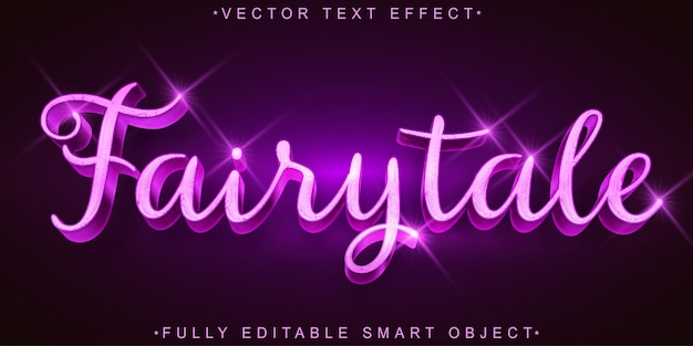Shiny Purple Fairytale Vector Vollständig bearbeitbares Smart Object Text-Effekt