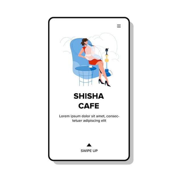 Shisha Cafe Entspannende und rauchende Frau
