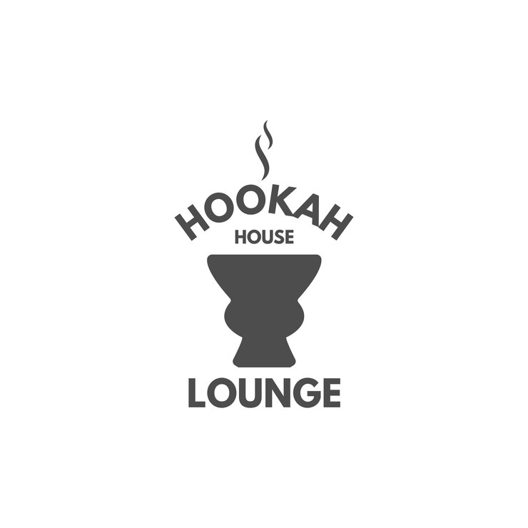 Shisha entspannen Label, Abzeichen. Vintage-Shisha-Logo mit Shisha-Schüssel-Symbol. Lounge-Café-Emblem. Arabische Bar oder Haus, Geschäft. Isoliert. Vektorillustration auf Lager. Monochromes Design.