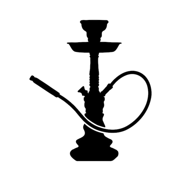 Shisha-hoka schwarze silhouette vektor-hoka-illustration, isoliert auf weißem vektor-illustration