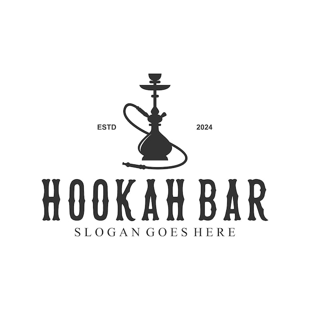 Vektor shisha-logo-design-label-abzeichen vintage-shisha-bar-logo-vorlage