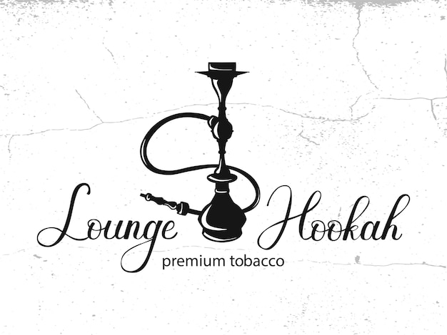 Vektor shisha-vektor-logo-design auf texturhintergrund rauchen