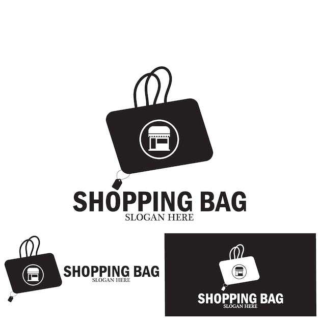 Shopping bag check logo konzept zeichen symbol symbol vektor illustration template design