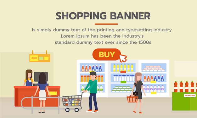 Shopping-Banner zum Online-Shopping.