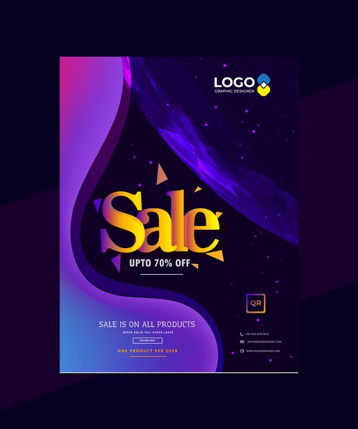 Shopping-Event Buntes Flyer-Poster-Design Template Vector