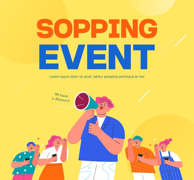 Shopping event illustration banner