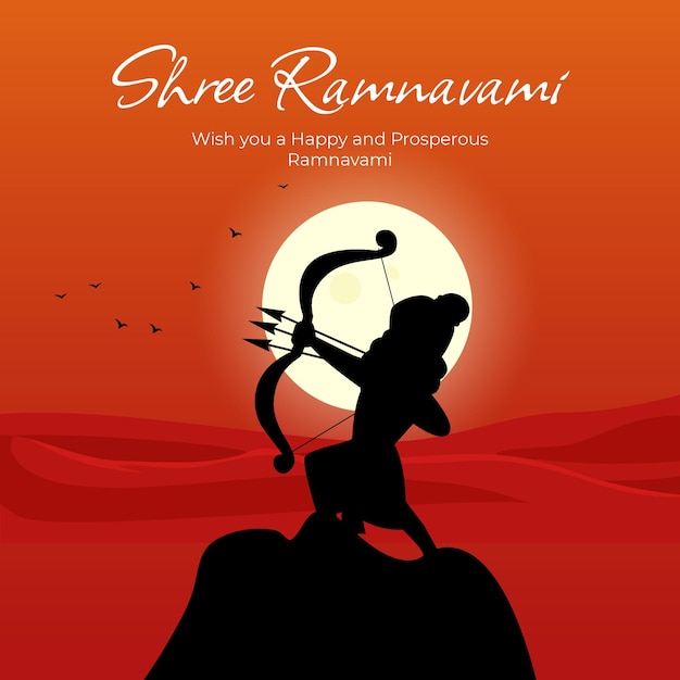 Shree ram navami indisches festliches kreatives vorlagendesign