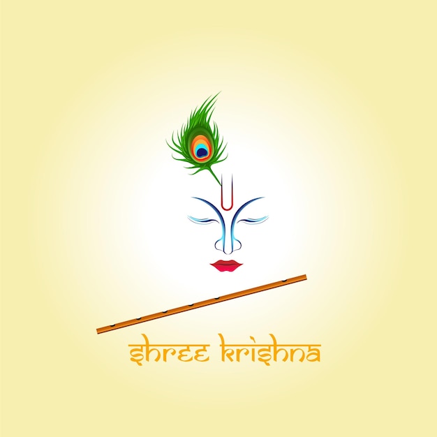 Shri krishna janmashtami. geburtstag von lord krishna. musikinstrument bansuri und pfauenfeder..