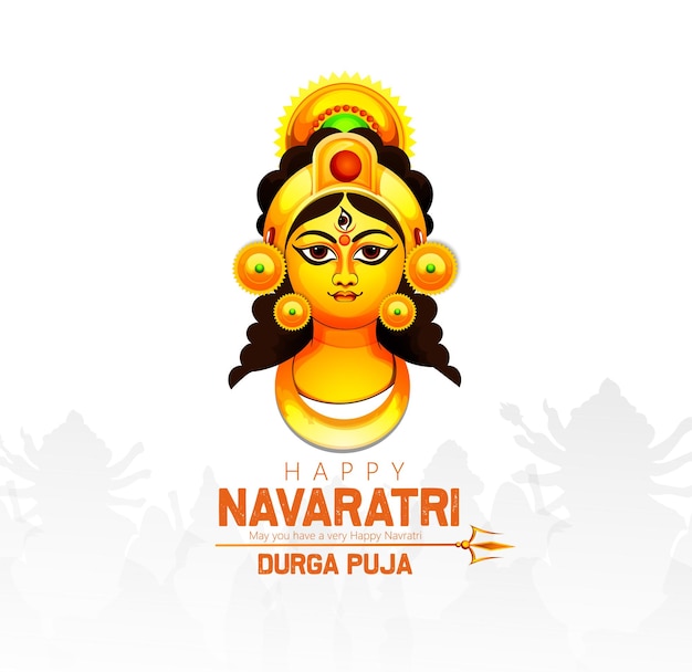 Shubh Navratri, Durga Puja, Innovatives Abstract oder Poster für Happy Navratri mit nett und kreativ