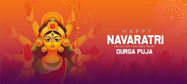 Vektor shubh navratri, durga puja, innovatives abstract oder poster für happy navratri mit nett und kreativ