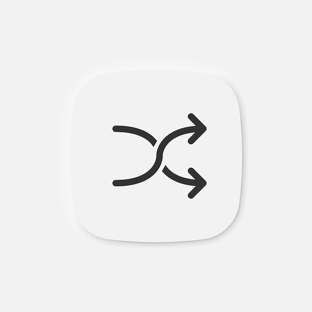 Shuffle-Symbol Zufälliges Liederzeichen Wiedergabelisten-Mix-Symbole Vektor-isolierte Zeichen