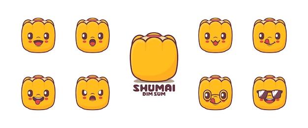 Shumai cartoon asiatische berühmte lebensmittelvektorillustration