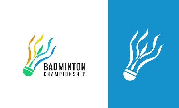 Shuttlecock-Logo mit abstraktem Stil für Badminton-Meisterschaftsikone