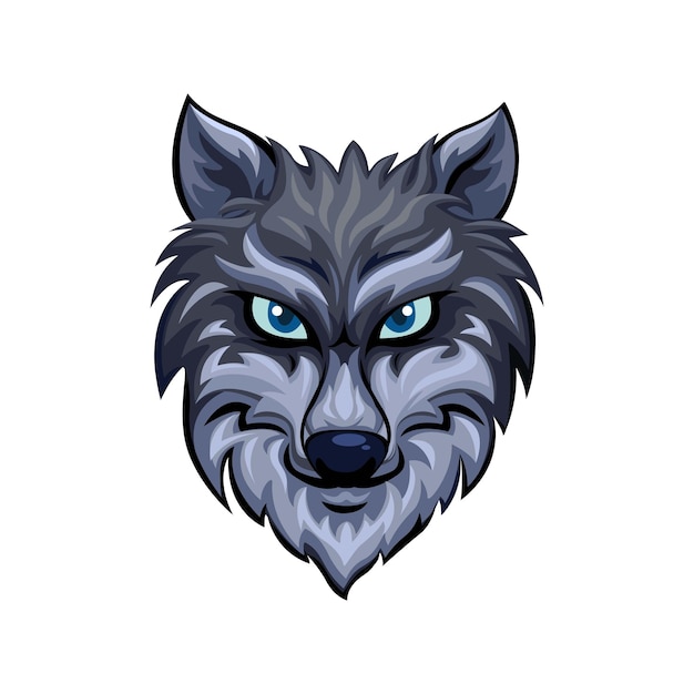 Siberian husky kopf maskottchen symbol charakter illustration vektor