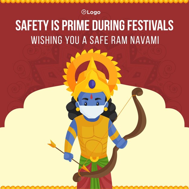 Sicheres ram navami banner design