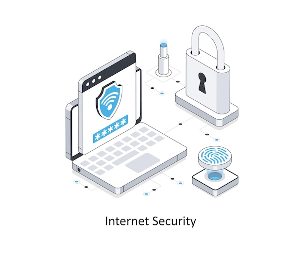 Sicherheit Internet isometrische Aktien-Illustration EPS Aktien-Illustration in der Datei