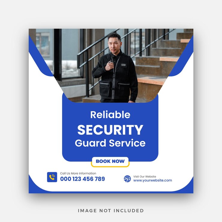 Sicherheitsdienst Social Media Instagram Post Web-Banner oder quadratisches Banner-Vorlagen-Design