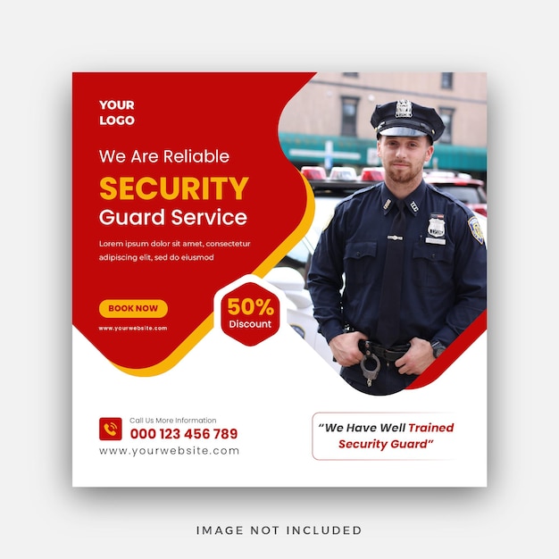 Sicherheitsdienst Social Media Instagram Post Web-Banner oder quadratisches Banner-Vorlagen-Design