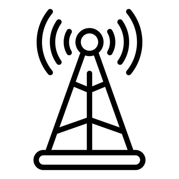Signalturm-Symbol Umriss Signalturm-Vektorsymbol für Webdesign isoliert auf weißem Hintergrund