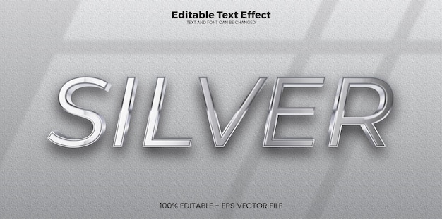 Silber-bearbeitbarer Text-Effekt im modernen Trend-Stil