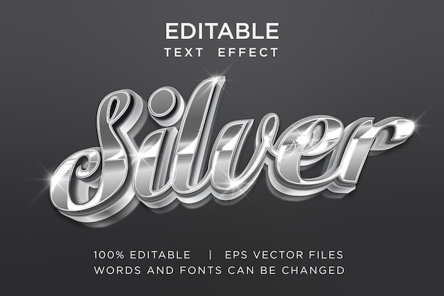 Silber-bearbeitbarer text-effekt