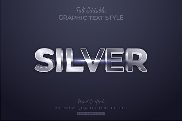 Silber Editierbarer 3D-Textstil-Effekt