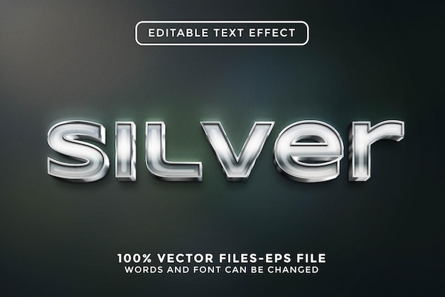 Silber editierbarer Text Effekt