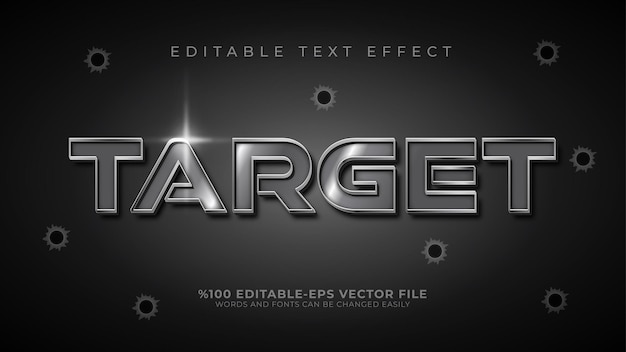 Silber editierbarer text effekt